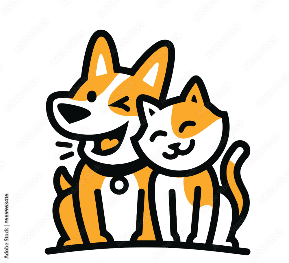 Fototapeta premium cat and dog