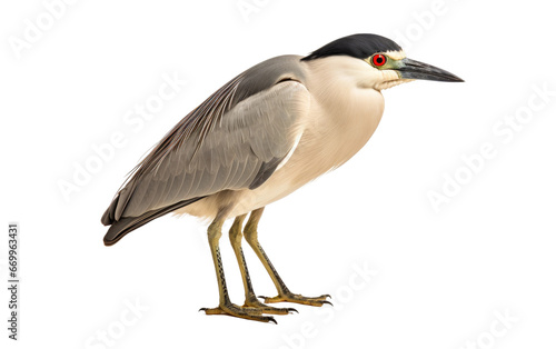 Black Crowned Night Heron Bird on transparent background