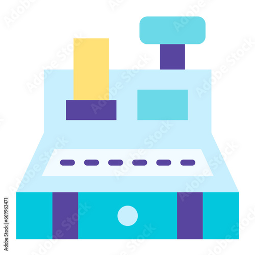 Cashier Machine Icon Style
