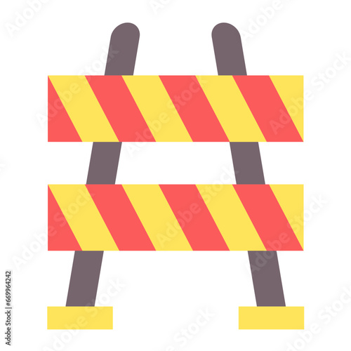 Construction Barrier Icon Style