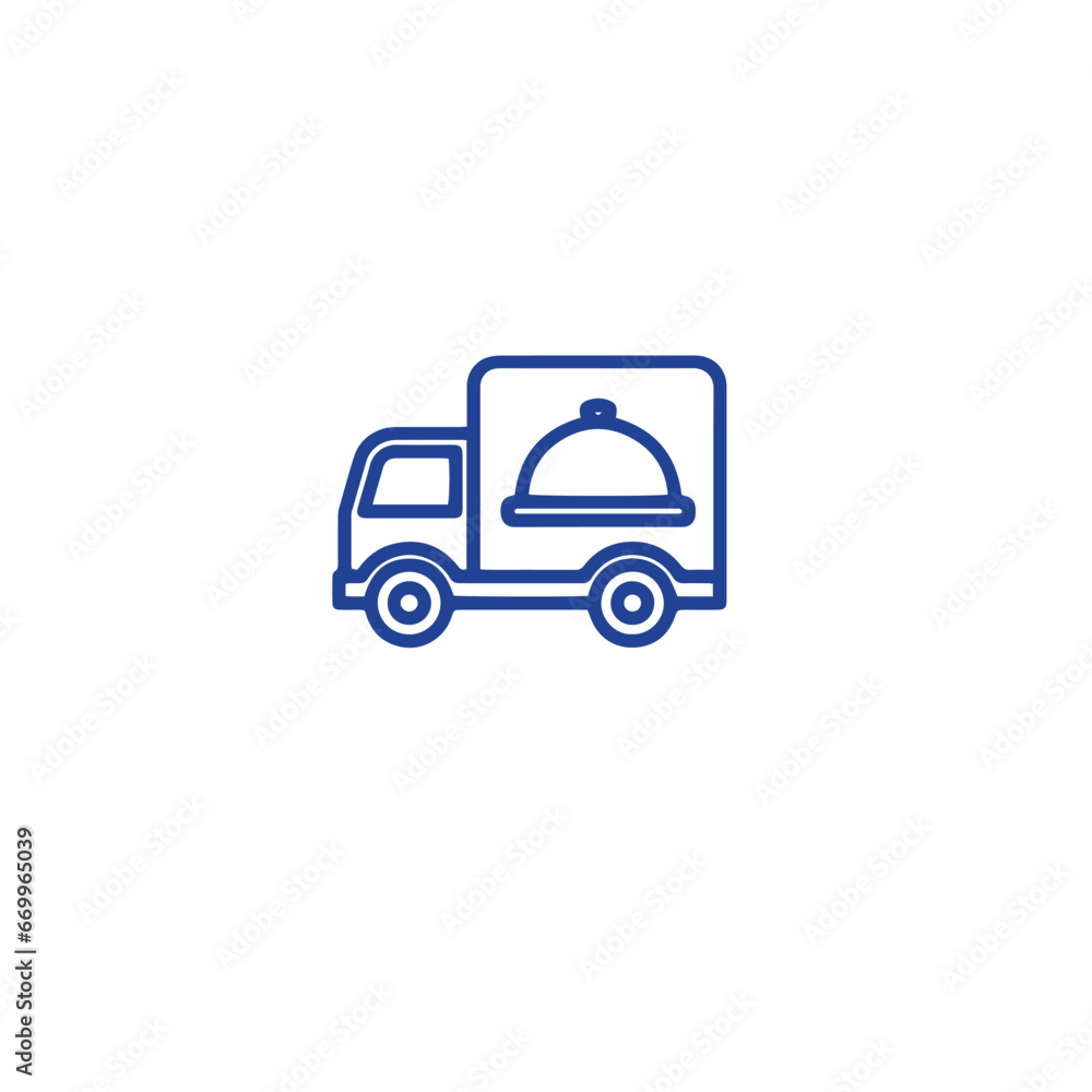  Food Delivery Related Vector Line Icons.