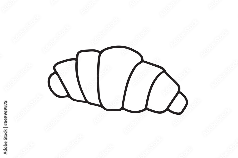 Croissant icon in outline style isolated illustration. Croissant icon.Vector illustration. Vector illustration Croissant icon in outline style isolated illustration. Croissant icon.Vector illustration. Vector illustration
