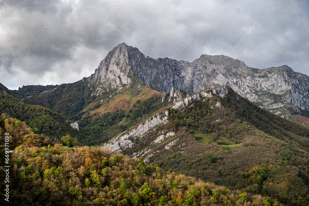 Mountains of Ponga Natural Park in Asturias, Spain.
