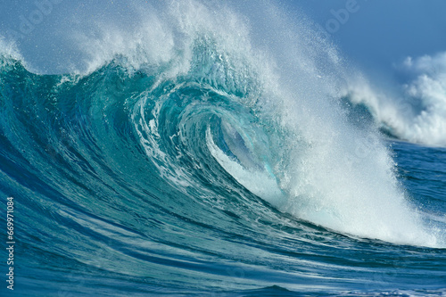 USA,Hawaii Islands, Breaking wave in Pacific Ocean photo