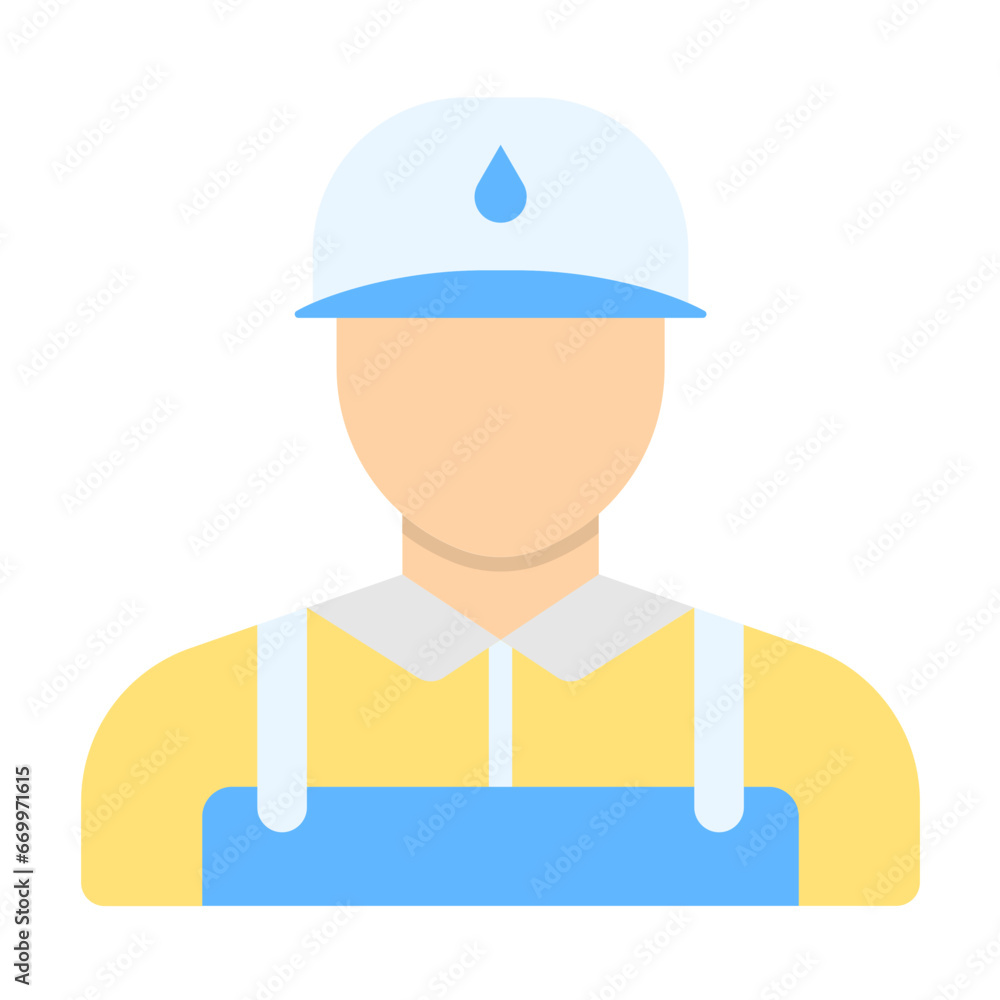 Male Plumber Icon Style
