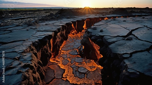 A large rift on the surface of the earth