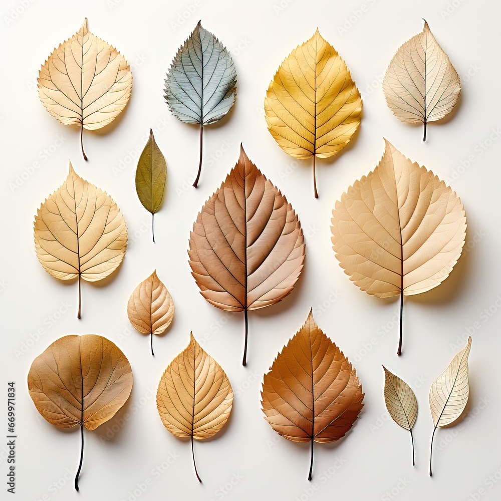 Autumn leaves separately on a white background Autumn leaves separately on a white background