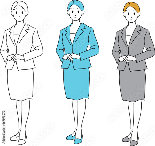 スーツ姿の女性（全身）