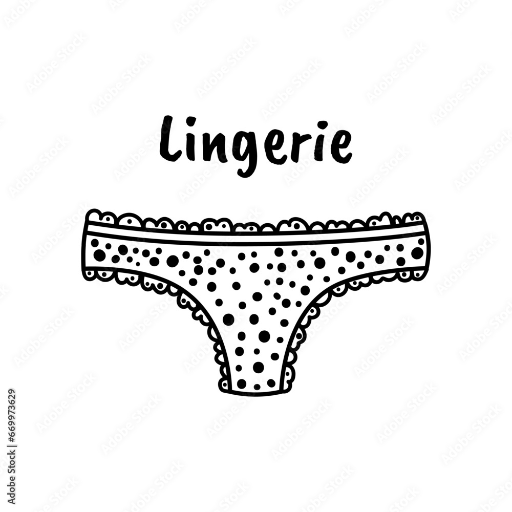 Lingerie. Hand drawn vector illustration in doodle style.