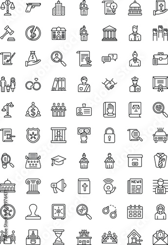 Law & Order Vector Flat Icons Pack	