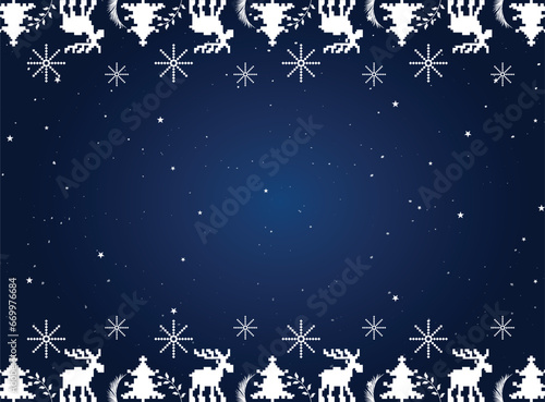 Winter blue background with a few Christmas and snowflake icons 