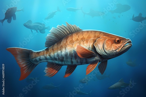 Illustration of a Channa fish. Generative AI © Merek