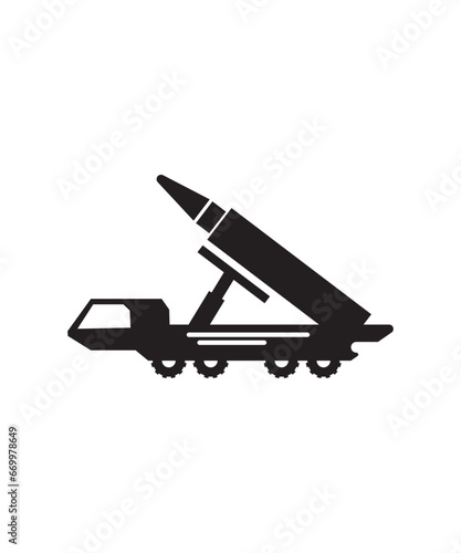 truck with missile icon, vector best flat icon.