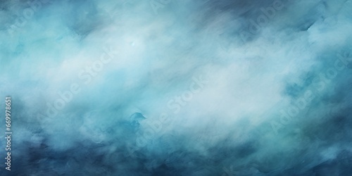 teal paint on watercolor background, dark sky-blue and dark gray, made of mist, heavy shading, lively seascapes, mist
