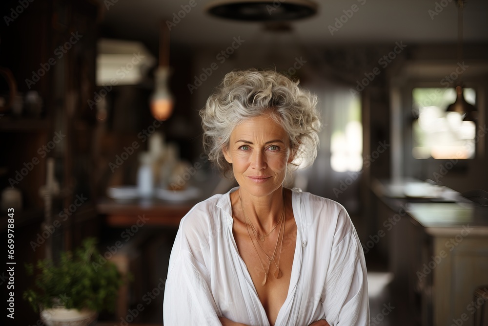 Old gray-haired woman close face model, clean makeup daily skin care. A languid look into the camera. Old gray-haired woman close face model, clean makeup daily skin care. A languid look into the camera.