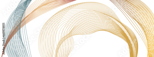 Curve lines abstract business art waves in transparent background. Vector technology backdrop digital wave flow pattern. Modern stream wave and curve round lines wallpaper background