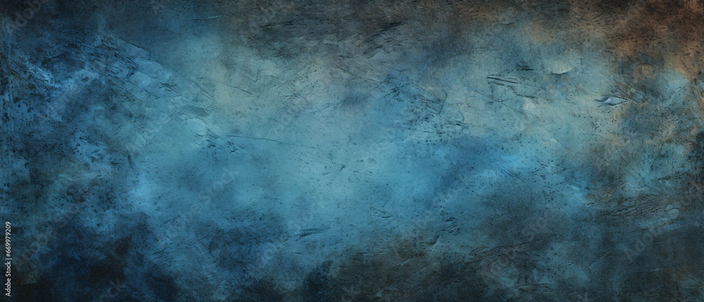 textured blue surface with some scratches on the background, dark beige and dark azure, smokey background, bold color field, realistic textures - obrazy, fototapety, plakaty 