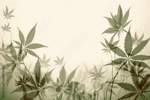 Transparent background with cannabis leaves. Generative AI