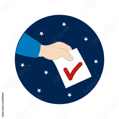 Hand voting icon. Concept of democracy, voting, politics. Election vote concept.
