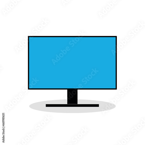 lcd monitor isolated on white