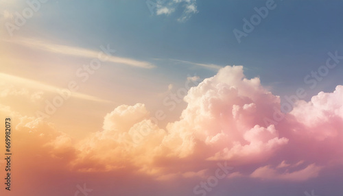 pastel warm color gradient mystical sunlight sky with fluffy clouds phone hd background wallpaper ai generated