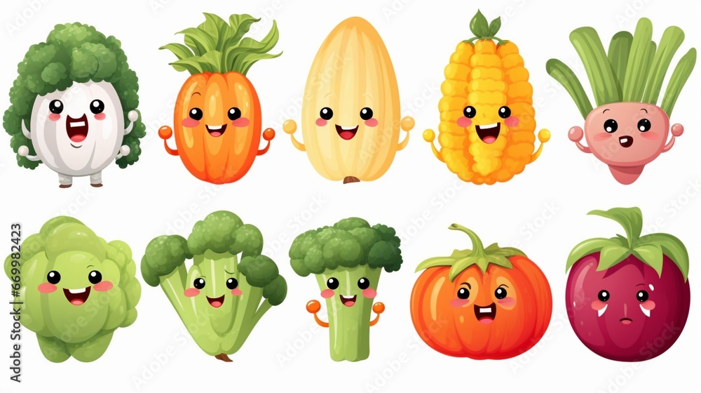 set of vegetables generated by AI set of vegetables generated by AI