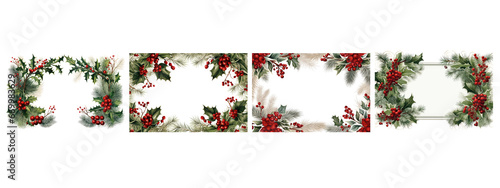 christmas border picture frame boughs greenery firs