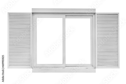 wooden window isolated photo