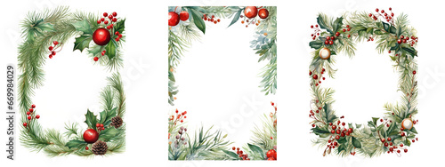 christmas border picture frame boughs greenery firs