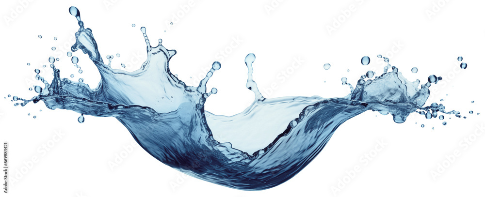 Blue water swirl splash cut out - obrazy, fototapety, plakaty 