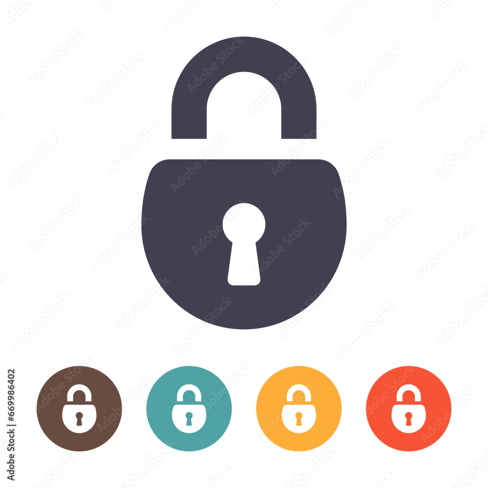 Lock icon on white background Lock icon on white background