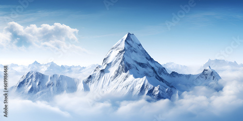Landscape ice mountains background Glacier And Mountains In Argentina Background A mountain in the clouds with the clouds and sky background Ai Generative