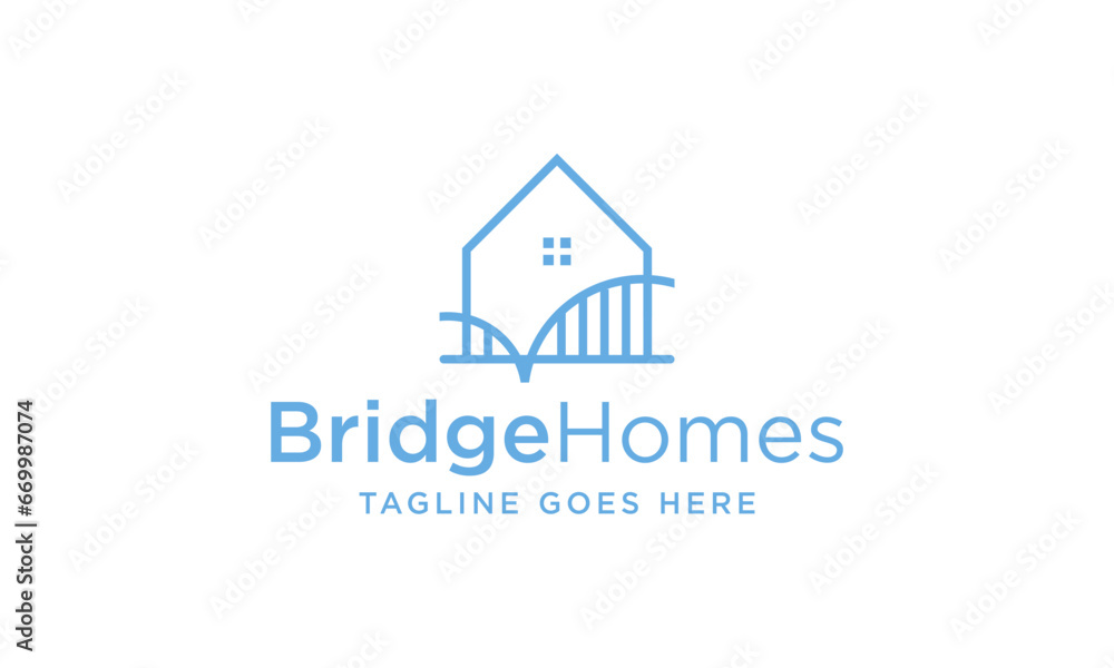 house and bridge logo design