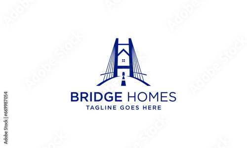 house and bridge logo design
