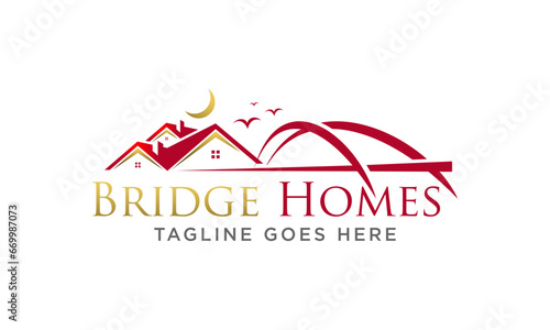 house and bridge logo design