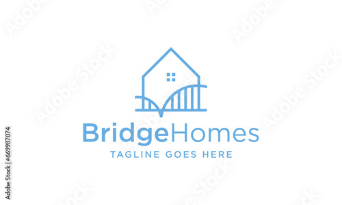 house and bridge logo design