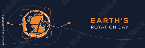 Earth's rotation day, Vector illustration.