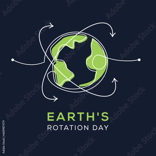 Earth's rotation day, Vector illustration.