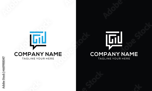 Letter F Chat Financial Logo Template Vector Design