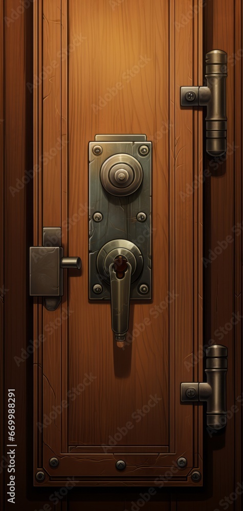 Obraz premium A door with advanced locking mechanisms.