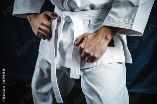 close up of folded martial arts gis