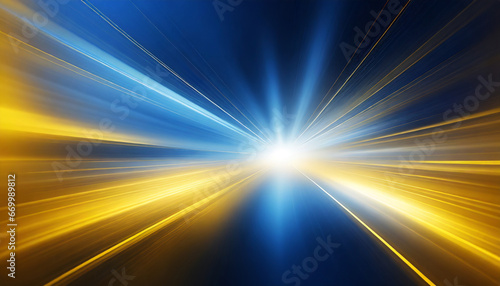 abstract blue and yellow light rays effect background