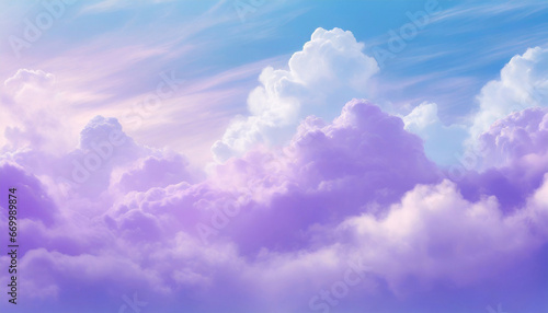 lavender pastel gradient mystical sunlight sky with flowing cumulus clouds texture phone hd background wallpaper ai generated