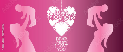 Happy Mother's Day. banner, Greeting card, poster