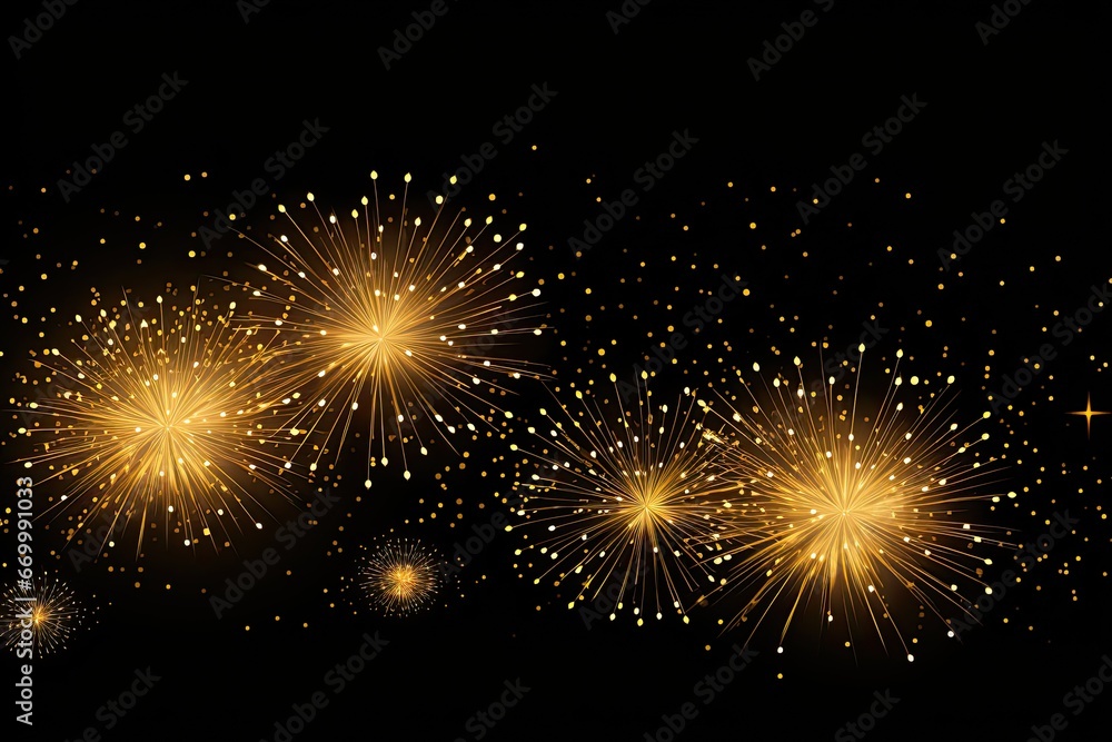 golden firework on dark background illustration