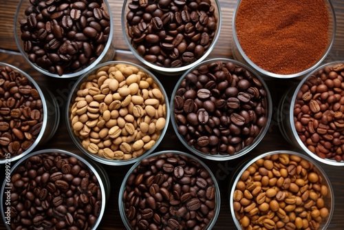 view from above of gourmet coffee beans