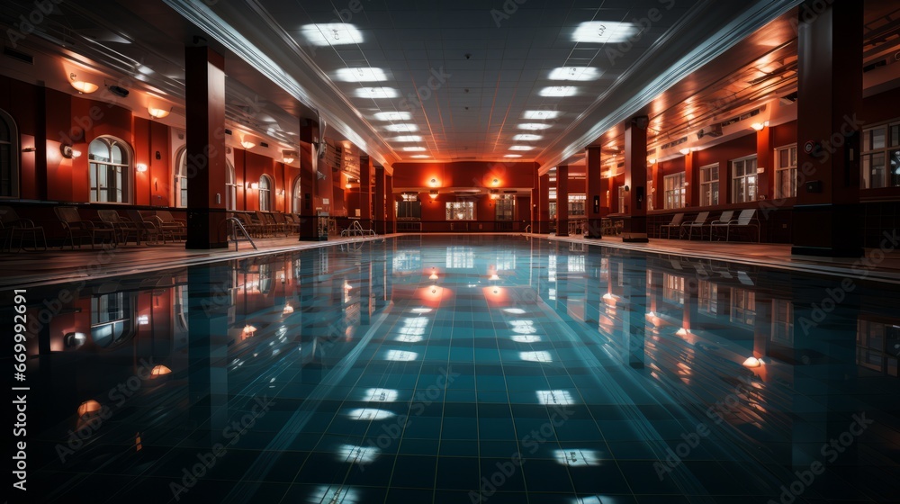 Interior design in a swimming pool
