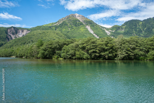 High mountain and river in Kamikochi Matsumoto,Nagano,Japan