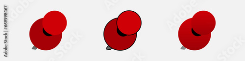 Red push office pin