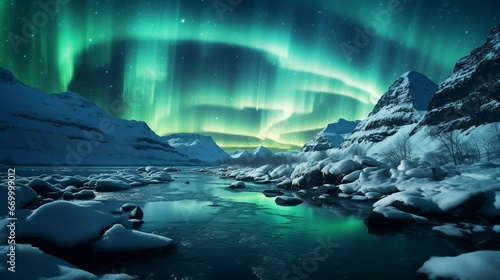 Aurora borealis natural wonders snow © Kiom